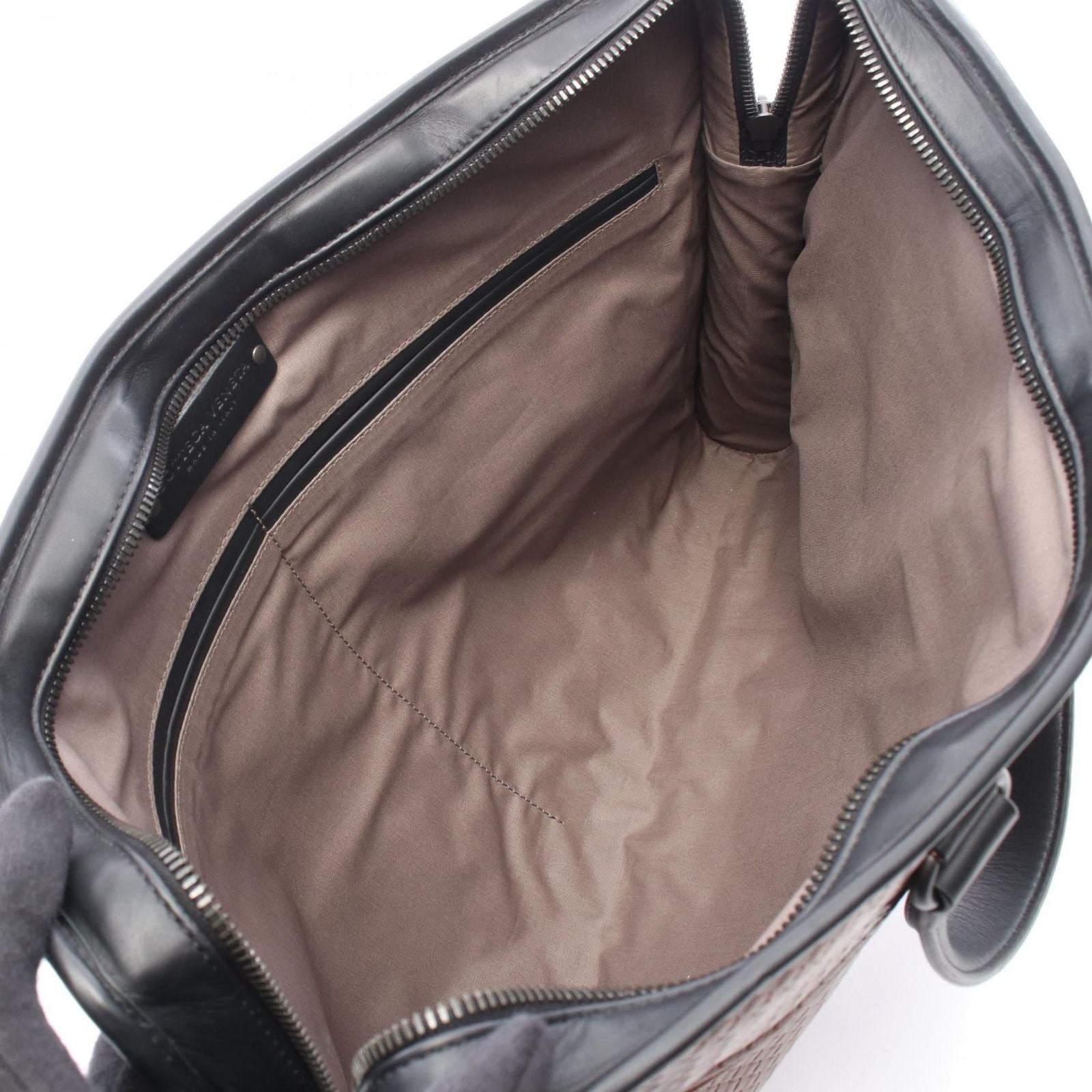 Bottega Veneta Briefcase Intrecciato 2-Way Brown Black Leather — view 3