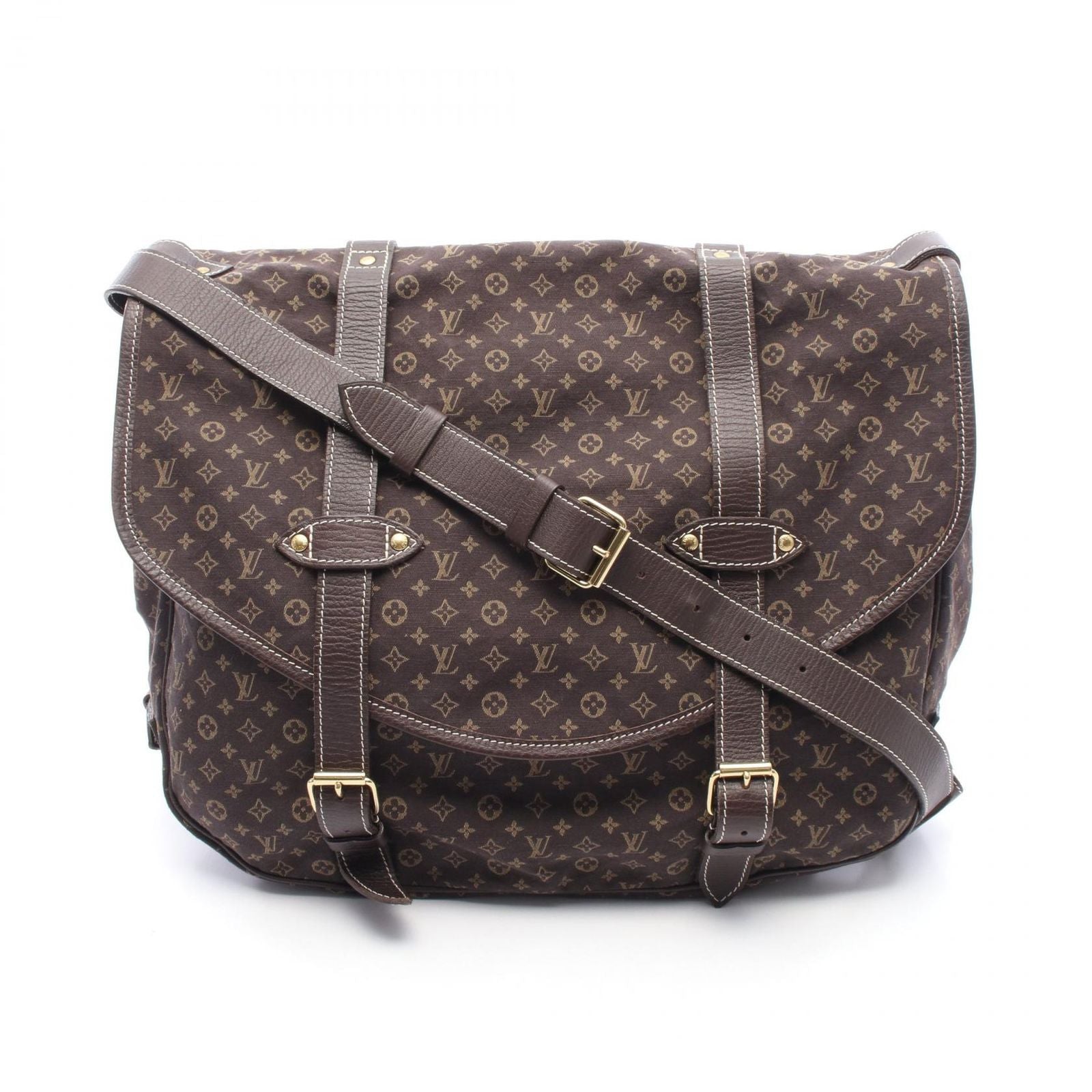 Louis Vuitton Shoulder Bag Saumur XL Ebene Canvas Leather