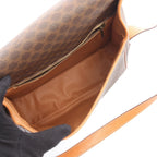 Celine Shoulder Bag Macadam Brown Canvas Leather — view 3