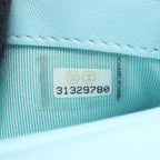 Chanel Shoulder Bag Quilted Phone Case Aqua Blue Lambskin Chain Wallet — view 6