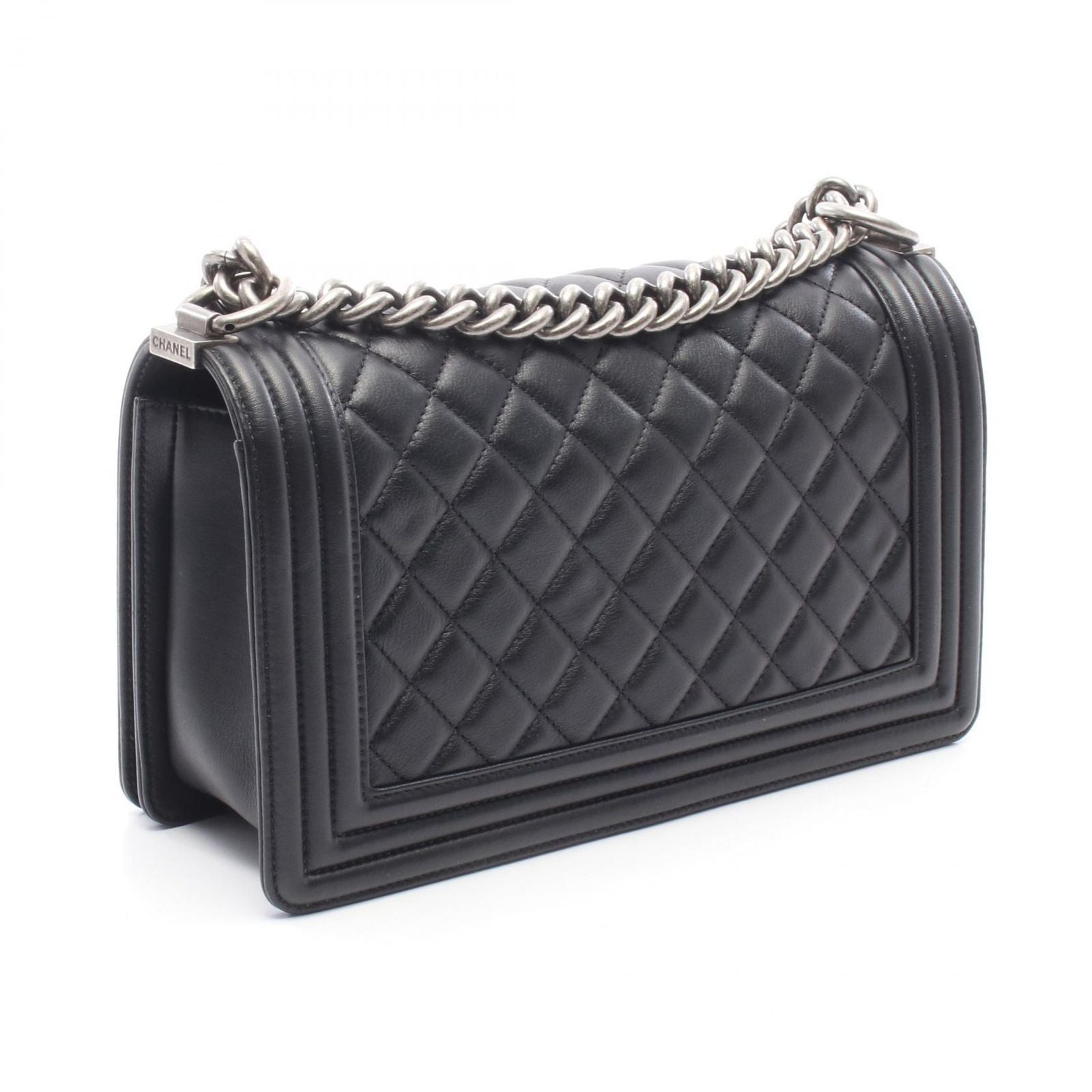 Chanel Shoulder Bag Boy Black Lambskin Boy Chain — view 2