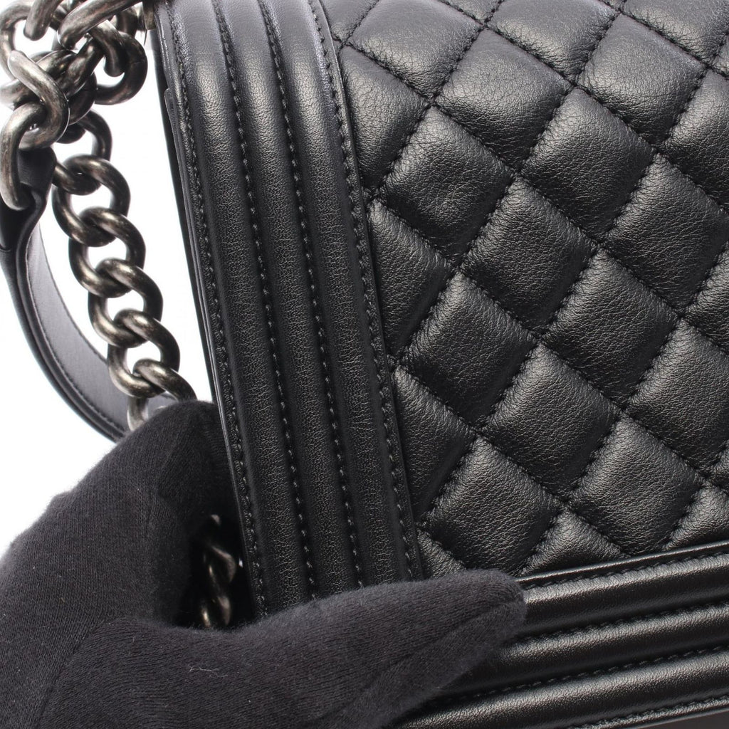 Chanel Shoulder Bag Boy Black Lambskin Boy Chain — view 8