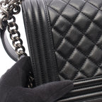 Chanel Shoulder Bag Boy Black Lambskin Boy Chain — view 8