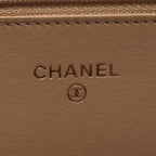 Chanel Shoulder Bag Quilted Beige Lambskin Chain Wallet — view 4