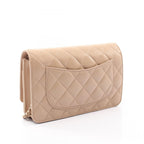 Chanel Shoulder Bag Quilted Beige Lambskin Chain Wallet — view 2