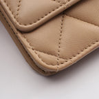 Chanel Shoulder Bag Quilted Beige Lambskin Chain Wallet — view 7
