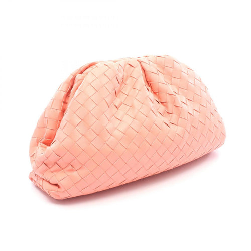 Bottega Veneta Clutch the Pouch Intrecciato Coral Pink Lambskin — view 2
