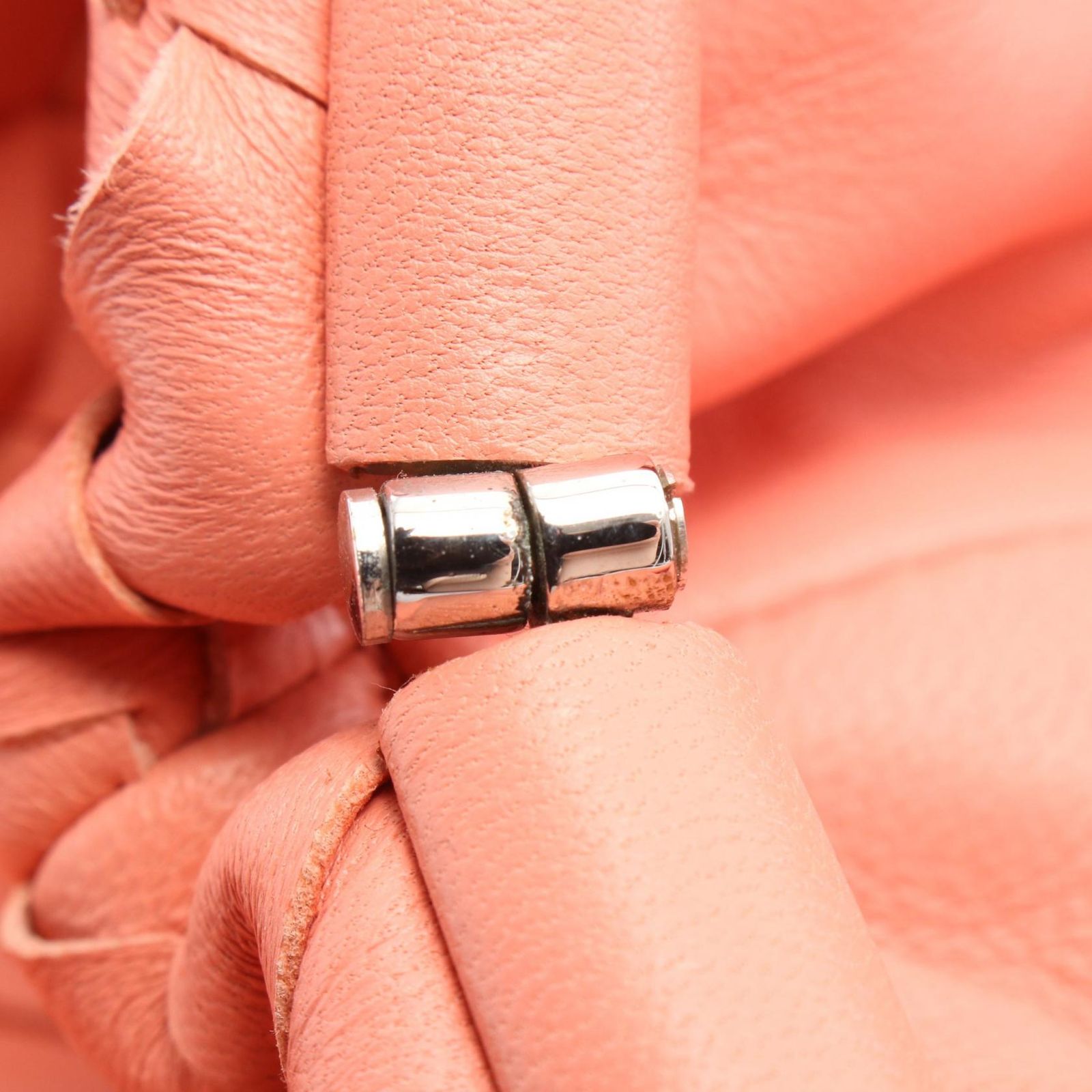 Bottega Veneta Clutch the Pouch Intrecciato Coral Pink Lambskin — view 5