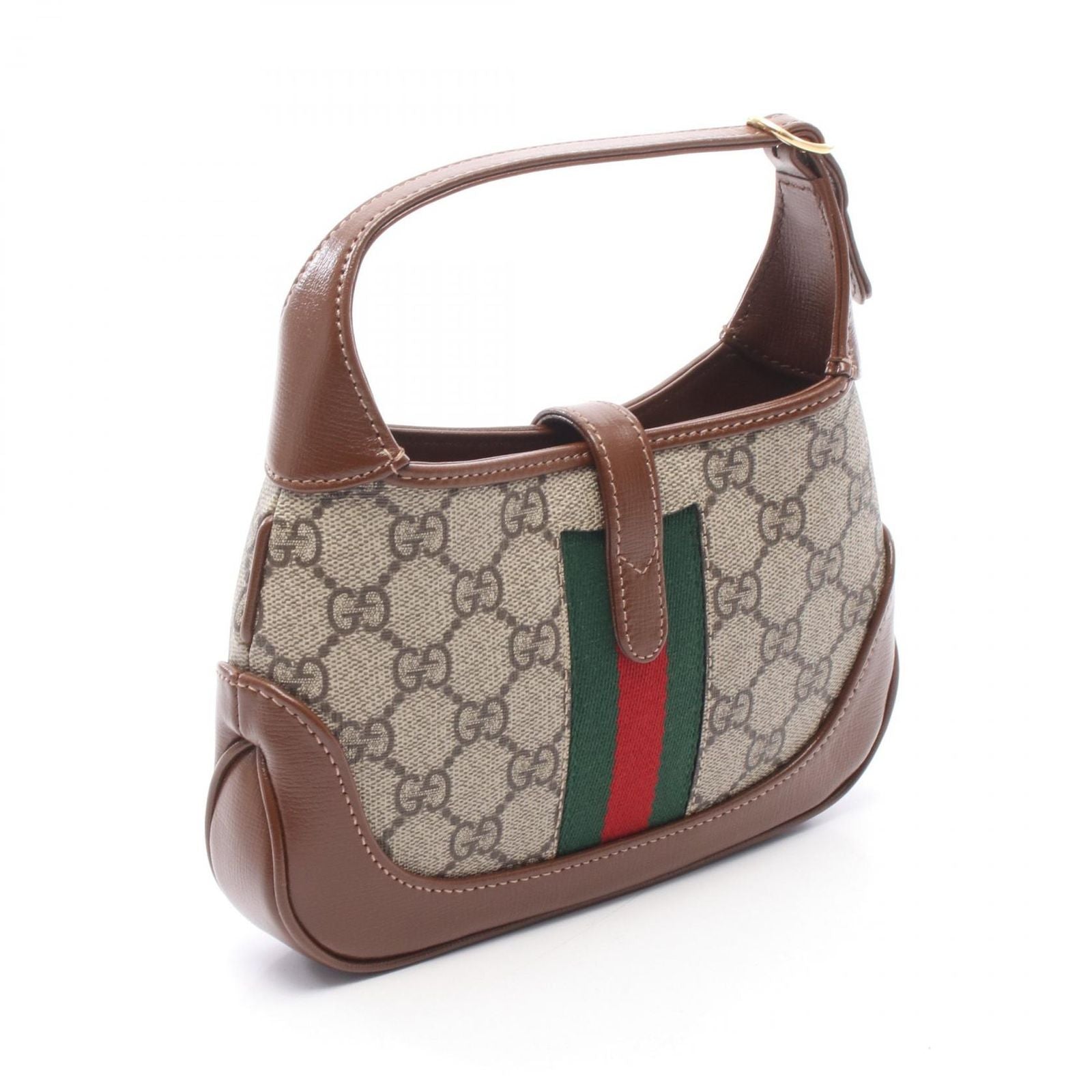 Gucci Handbag Jackie GG Supreme 2-Way Beige Brown Canvas Leather Mini Hobo — view 2