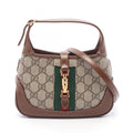 Gucci Handbag Jackie GG Supreme 2-Way Beige Brown Canvas Leather Mini Hobo