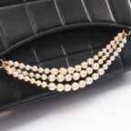 Chanel Shoulder Bag Choco Bar Pearl Chain Black Lambskin — view 6