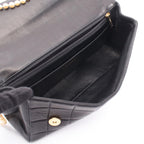 Chanel Shoulder Bag Choco Bar Pearl Chain Black Lambskin — view 3