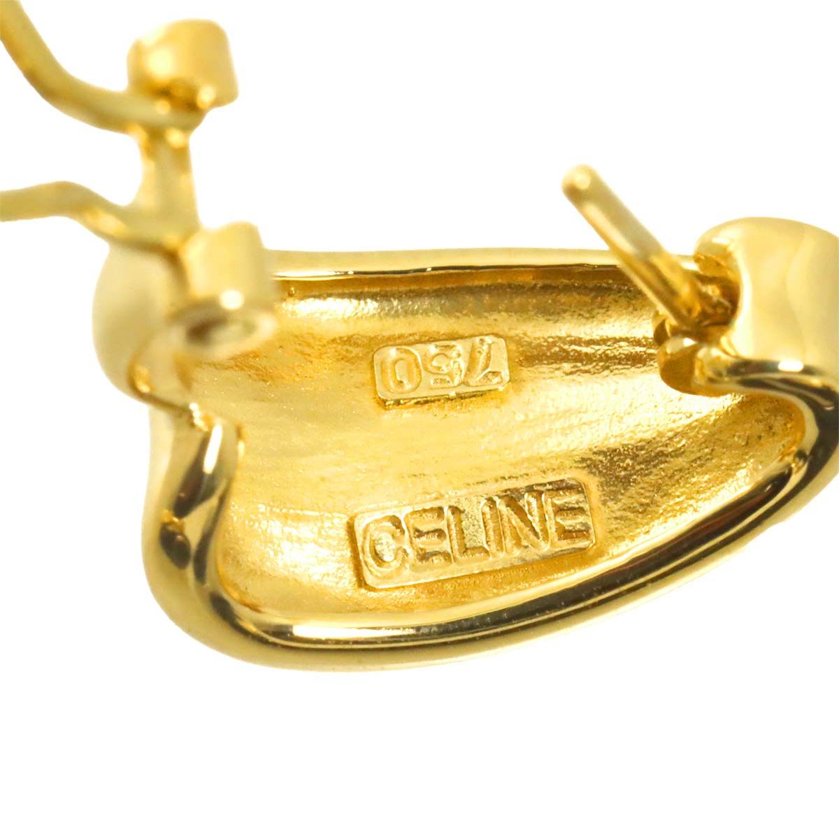 Celine Onyx Earrings 18k YG Yellow Gold 750 Clip on — view 4