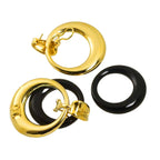 Celine Onyx Earrings 18k YG Yellow Gold 750 Clip on — view 3