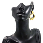 Celine Onyx Earrings 18k YG Yellow Gold 750 Clip on — view 6