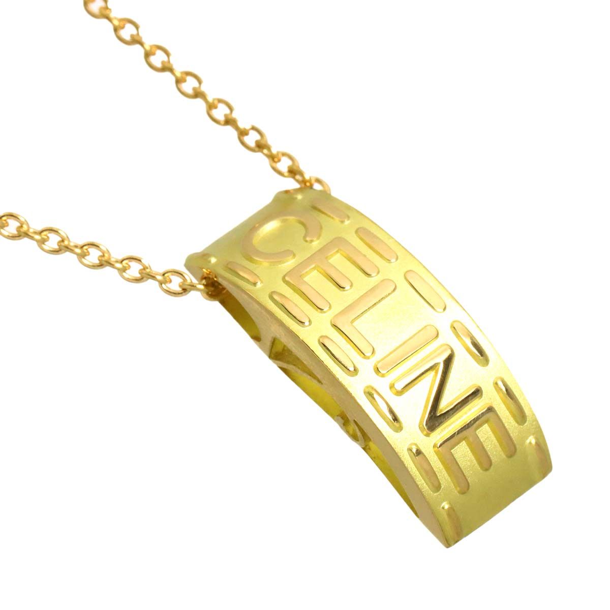 Celine Logo Necklace 42 cm 18k YG Yellow Gold 750 Neckalce — view 3