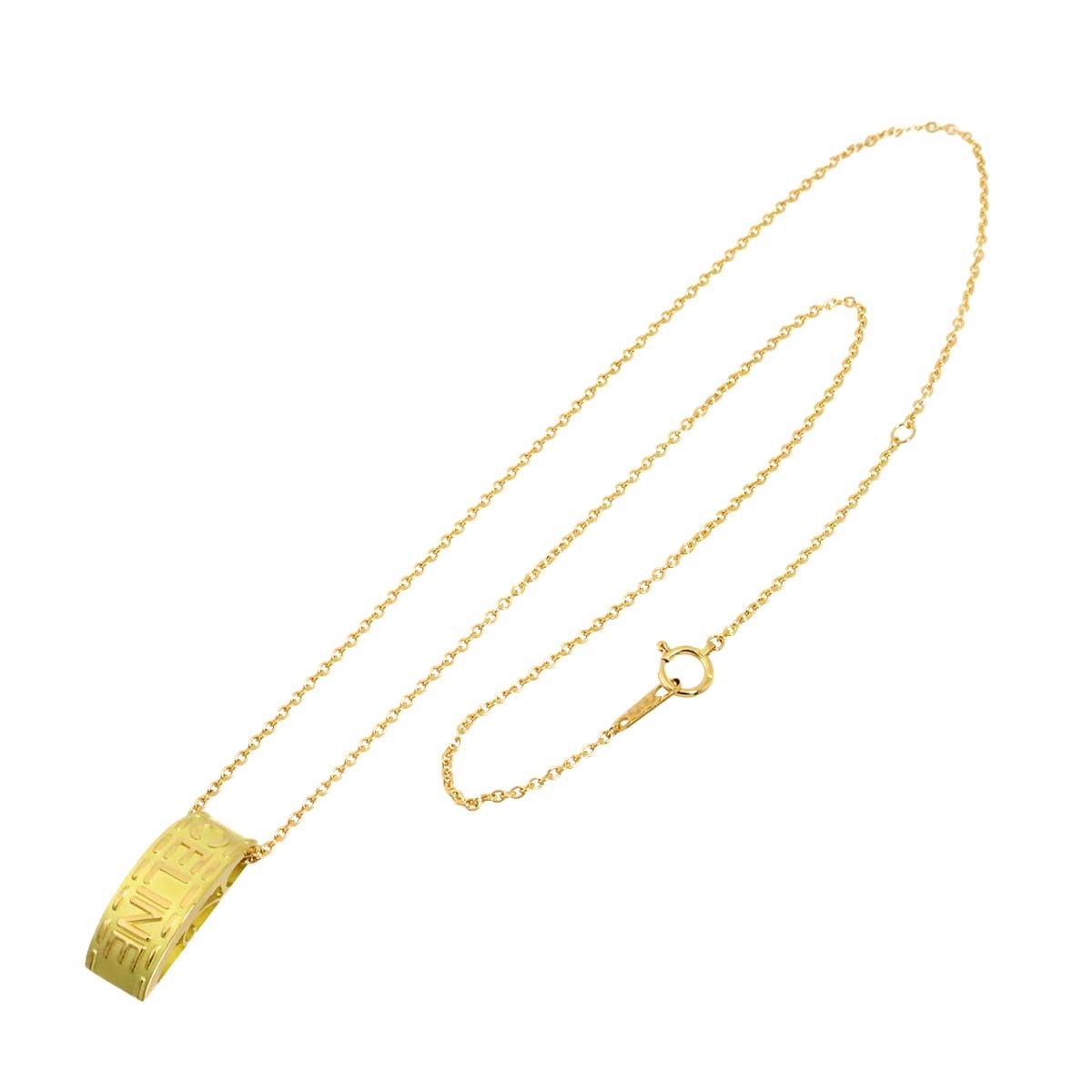 Celine Logo Necklace 42 cm 18k YG Yellow Gold 750 Neckalce — view 2
