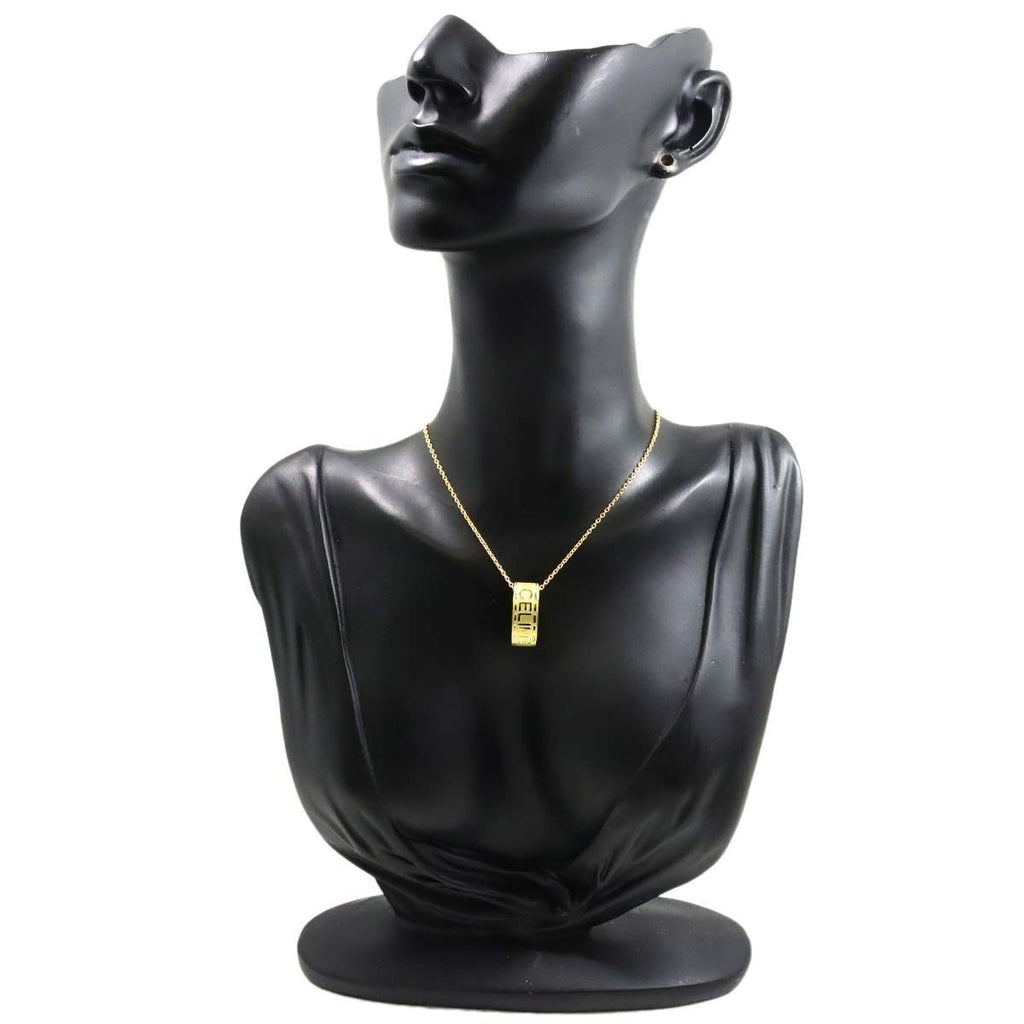 Celine Logo Necklace 42 cm 18k YG Yellow Gold 750 Neckalce — view 6
