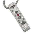 Celine Diamond Ruby Necklace 42 cm Pt Platinum — view 4