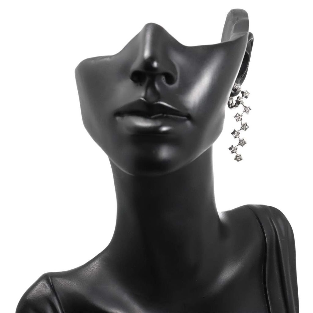 Chanel Comete Diamond Drop Earrings 18k WG 750 Star Pierced Certificate — view 8