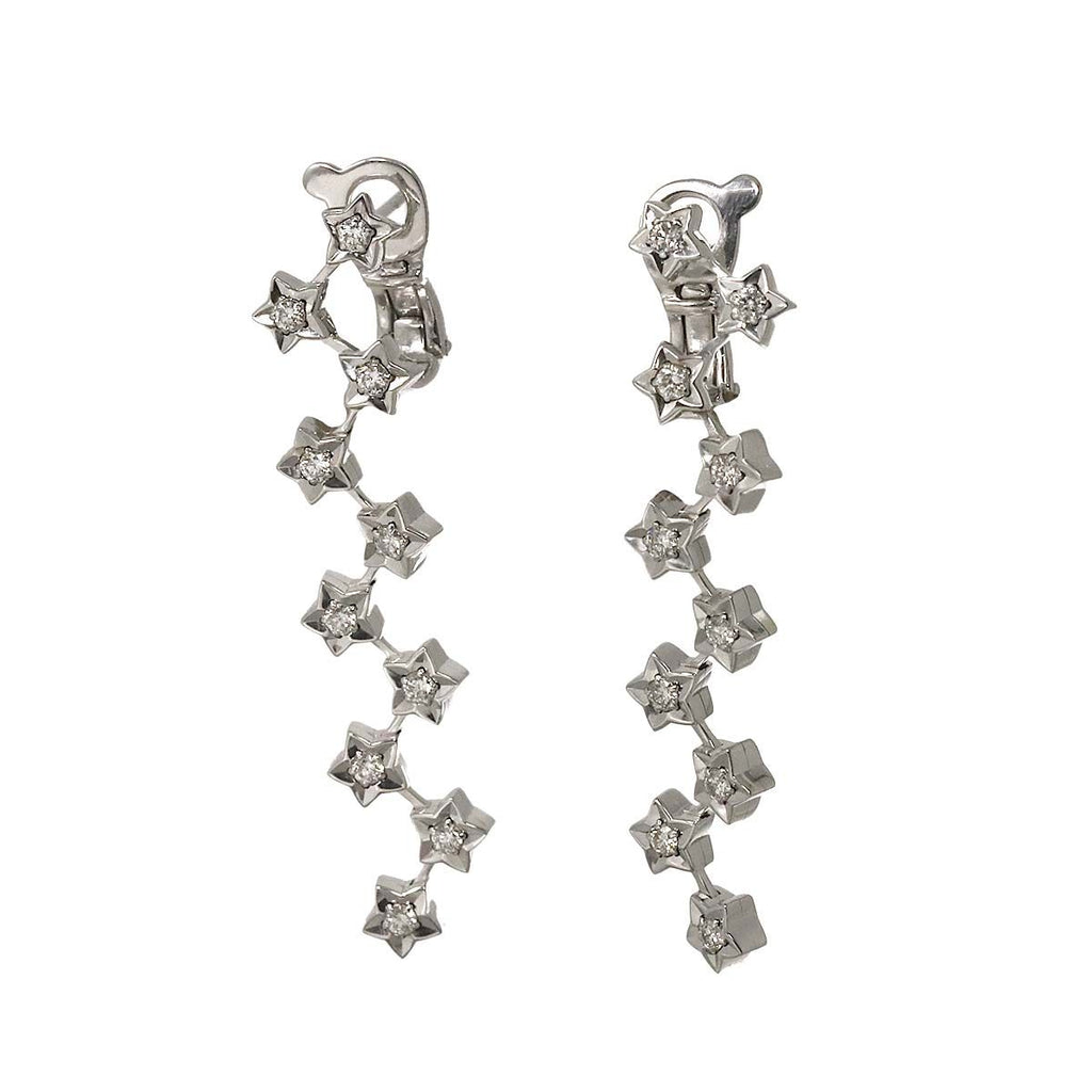 Chanel Comete Diamond Drop Earrings 18k WG 750 Star Pierced Certificate — view 2