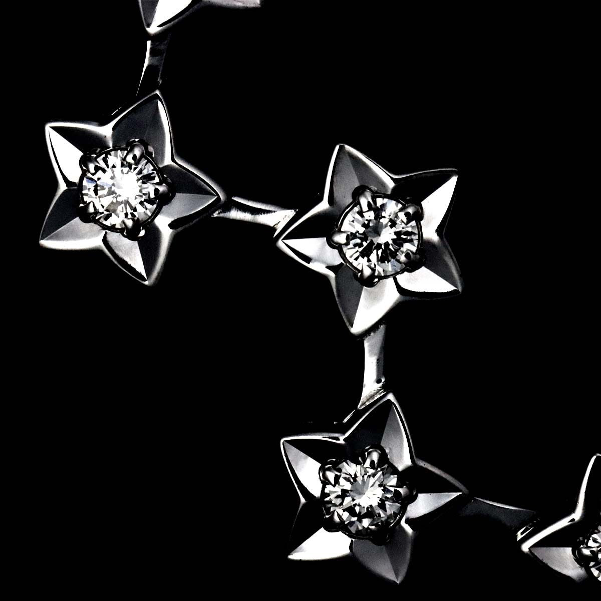 Chanel Comete Diamond Drop Earrings 18k WG 750 Star Pierced Certificate — view 7