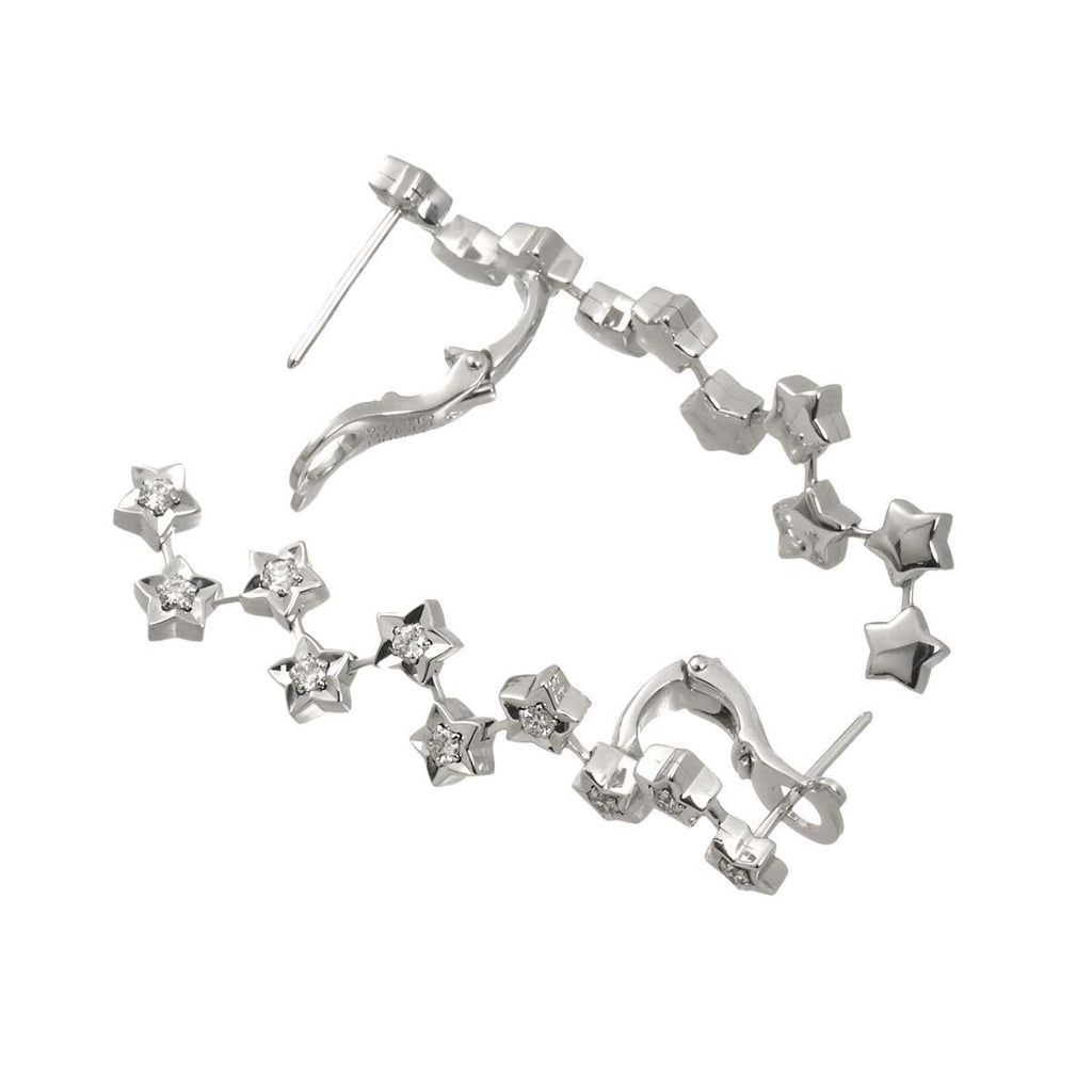 Chanel Comete Diamond Drop Earrings 18k WG 750 Star Pierced Certificate — view 4