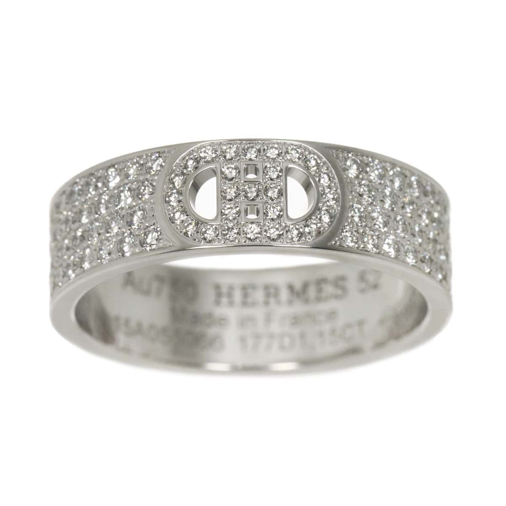 Hermes D'ancre 52 Ring Diamond 18k WG Why Togo le Dunkle — view 2