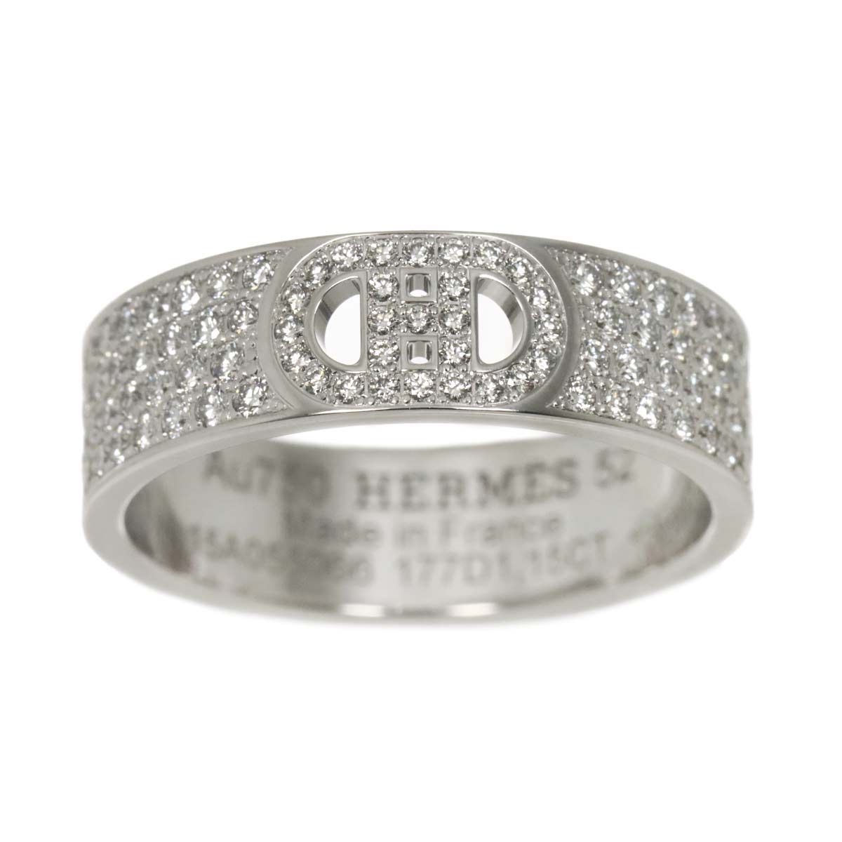 Hermes D'ancre 52 Ring Diamond 18k WG Why Togo le Dunkle — view 2