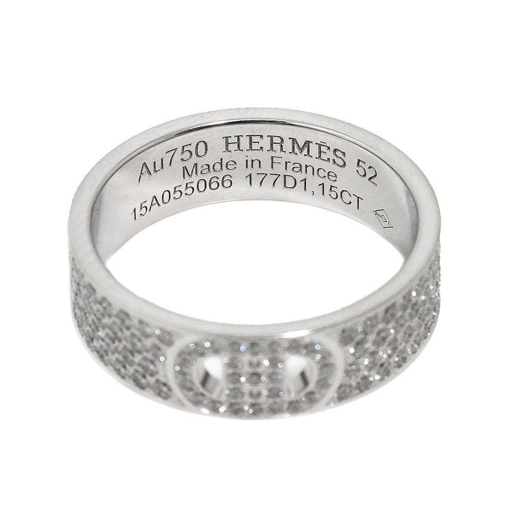Hermes D'ancre 52 Ring Diamond 18k WG Why Togo le Dunkle — view 3