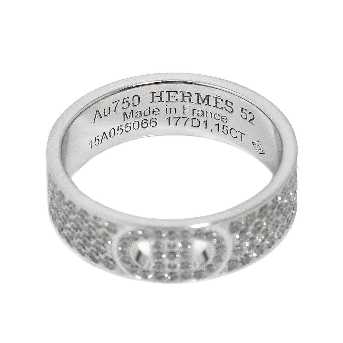 Hermes D'ancre 52 Ring Diamond 18k WG Why Togo le Dunkle — view 3