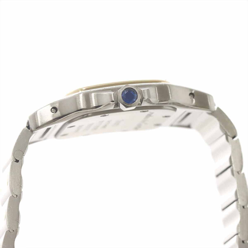Cartier Santos Galbee SM Combination Watch Ivory 18k Yellow Gold Quartz — view 6
