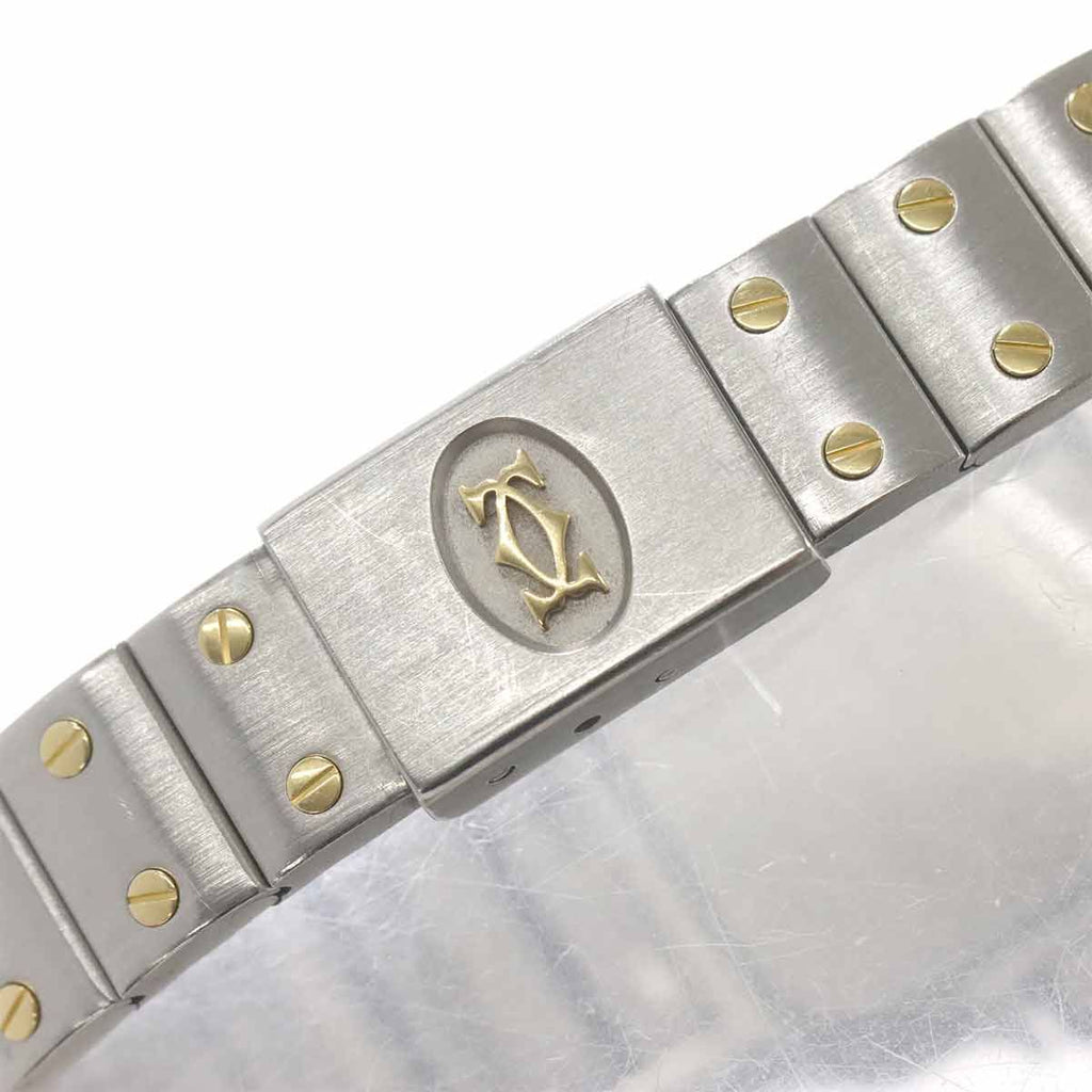 Cartier Santos Galbee SM Combination Watch Ivory 18k Yellow Gold Quartz — view 7