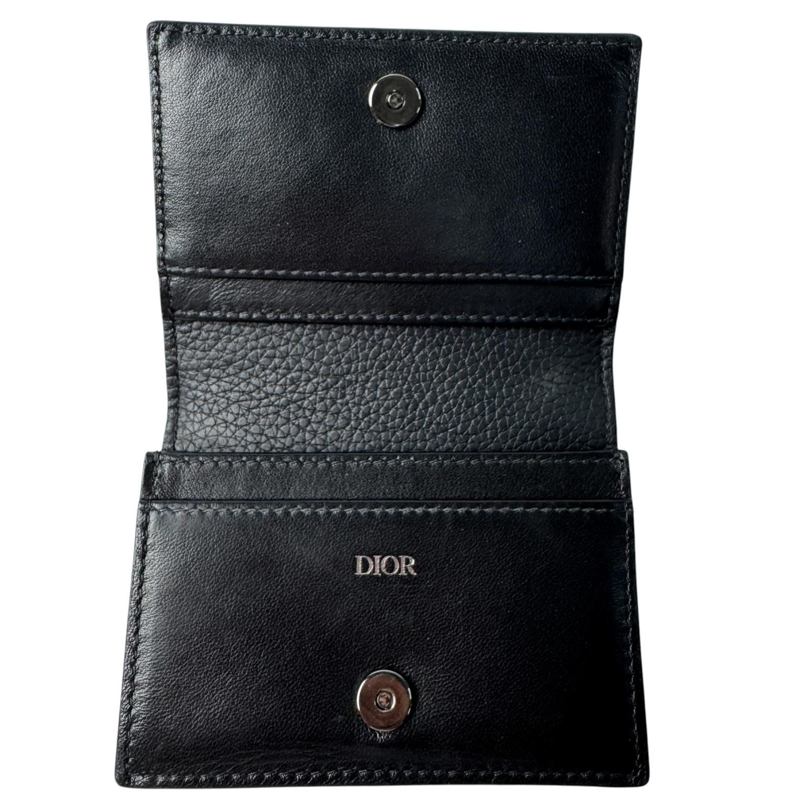 Dior Business Card Holder Leather Black — view 6