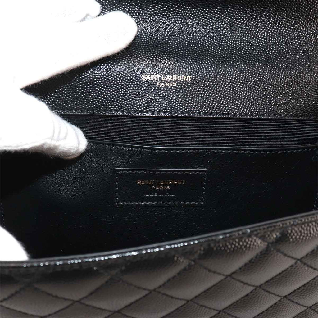 Saint Laurent Envelope Chain Shoulder Bag Leather Black — view 7