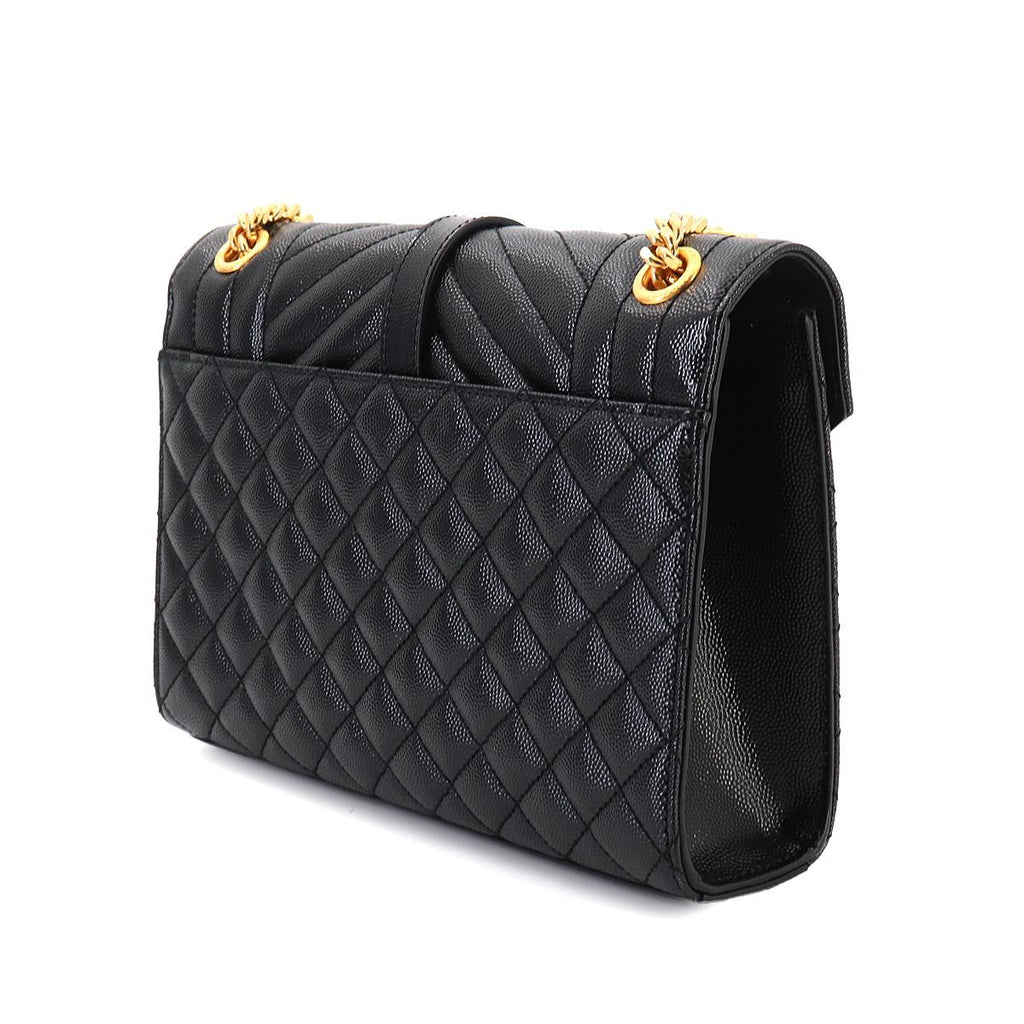 Saint Laurent Envelope Chain Shoulder Bag Leather Black — view 3