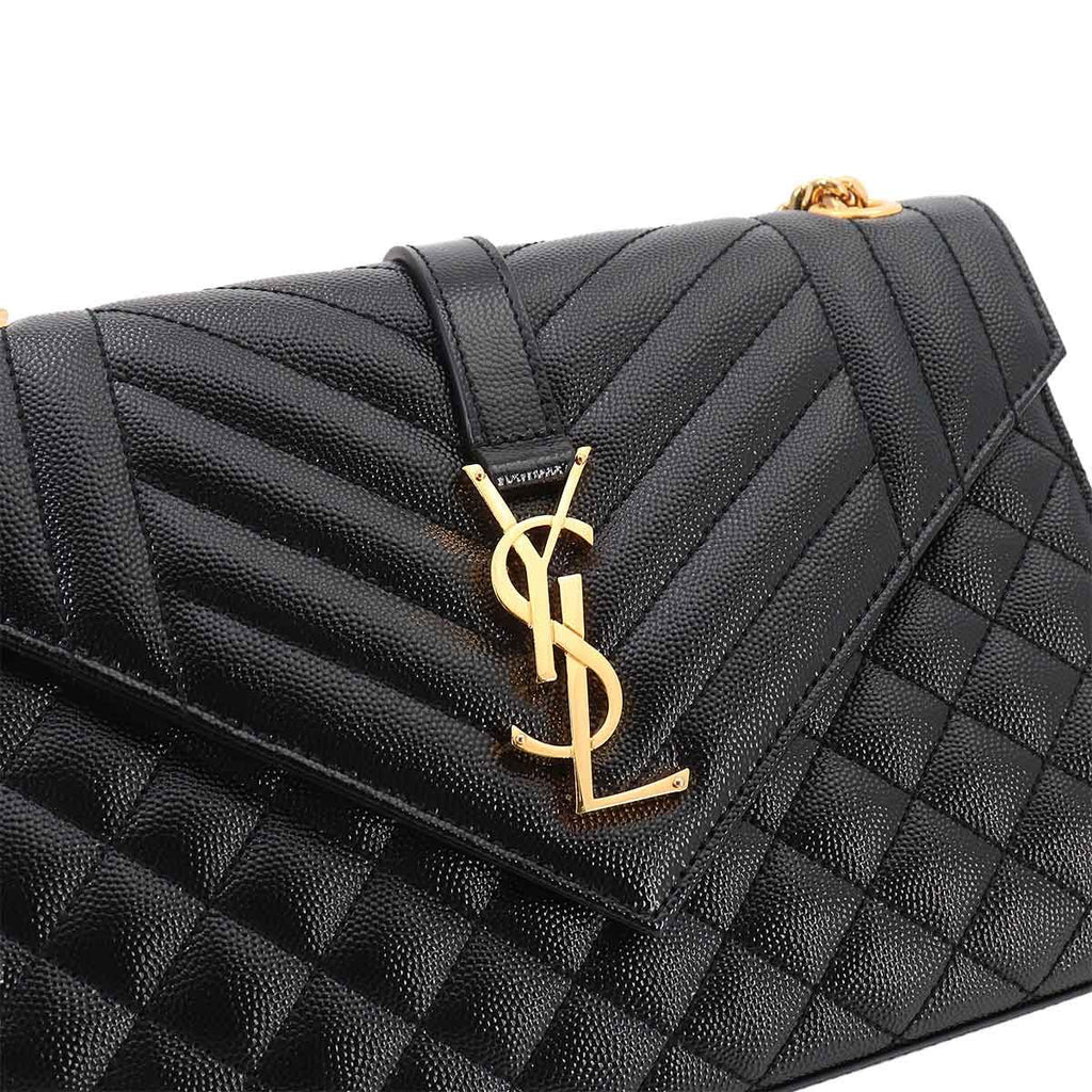Saint Laurent Envelope Chain Shoulder Bag Leather Black — view 9