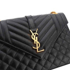Saint Laurent Envelope Chain Shoulder Bag Leather Black — view 9