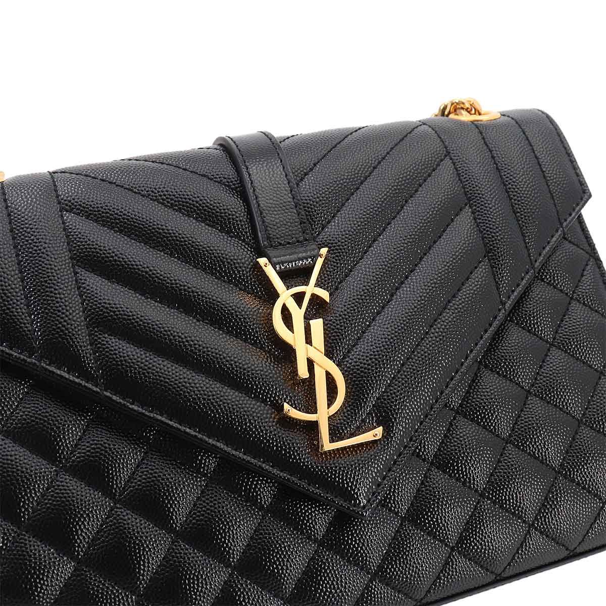 Saint Laurent Envelope Chain Shoulder Bag Leather Black — view 9