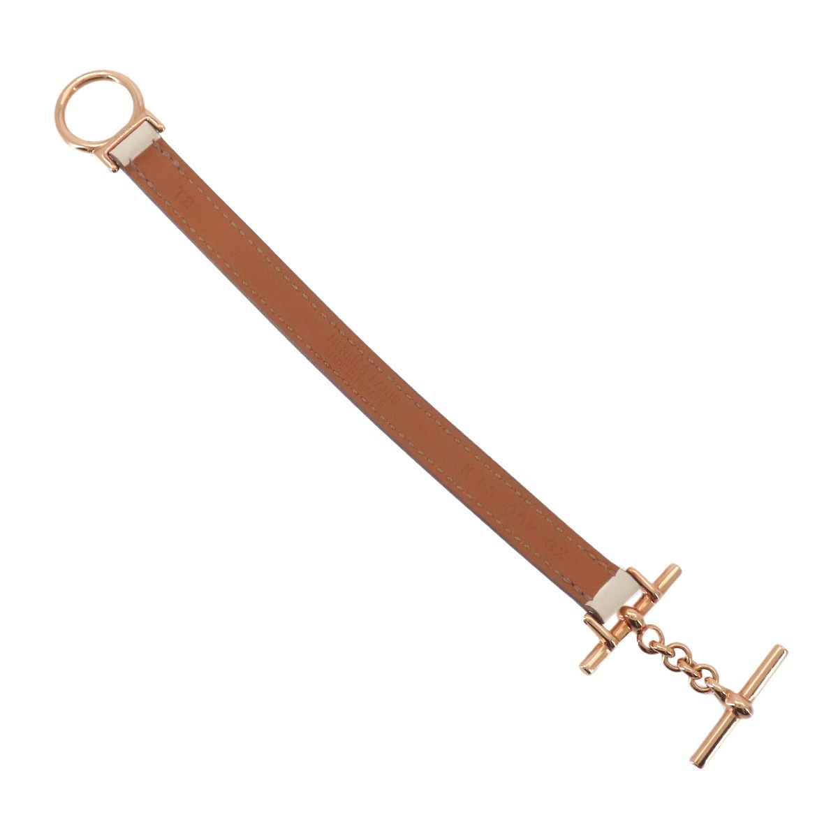 Hermes Croisier Simple Tour Bracelet Swift Nata T2 Rose Gold — view 5