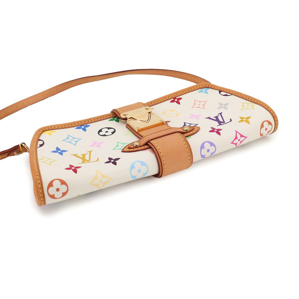 Louis Vuitton Monogram Multicolor Charlie Shoulder Clutch Blanc — view 5