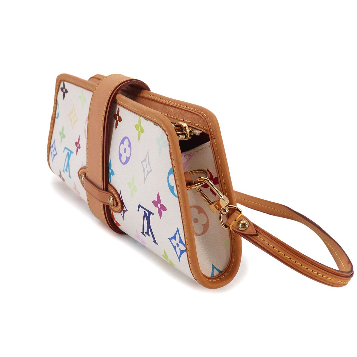 Louis Vuitton Monogram Multicolor Charlie Shoulder Clutch Blanc — view 4