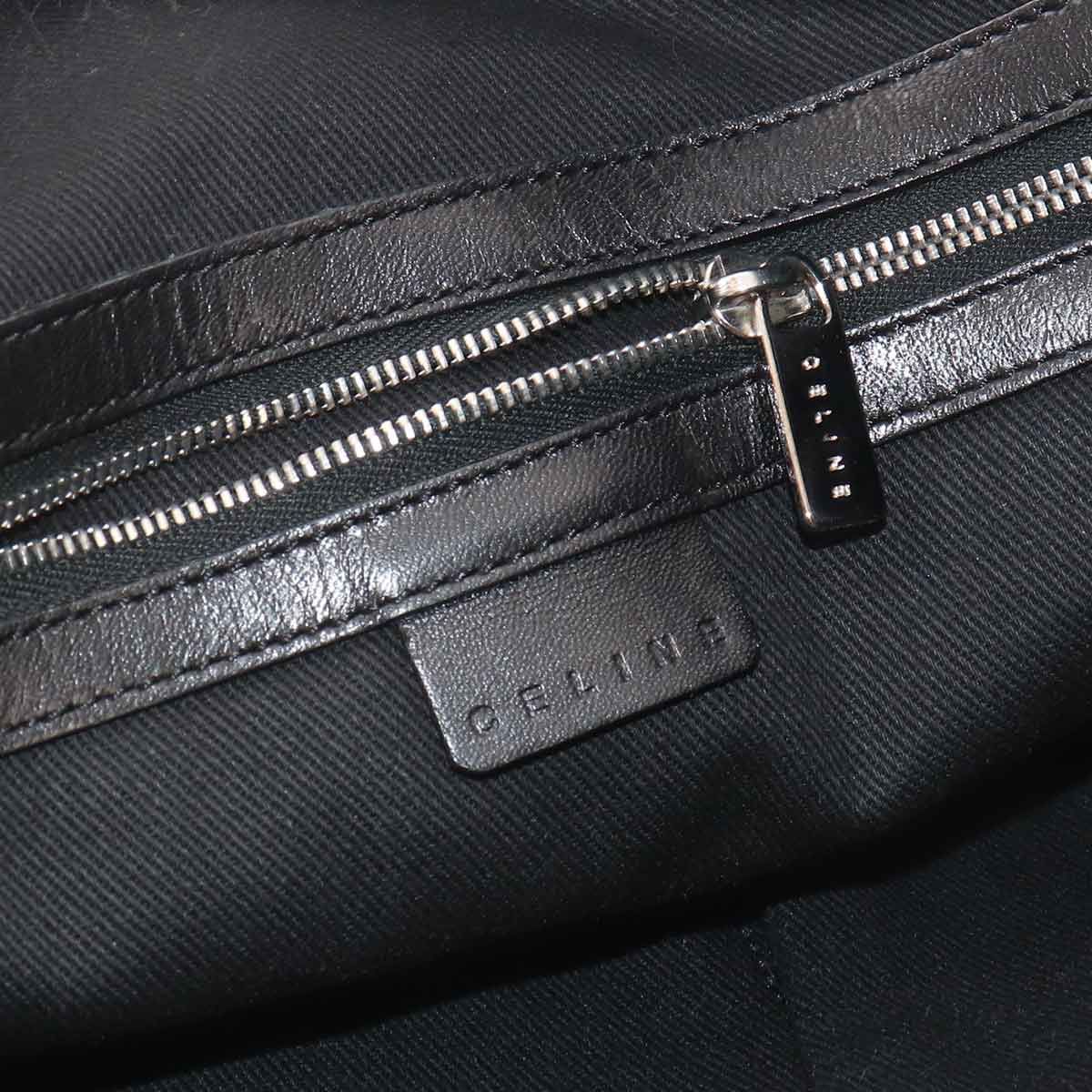 Celine Macadam Tote Canvas Leather Black Gold Vintage Logos — view 7