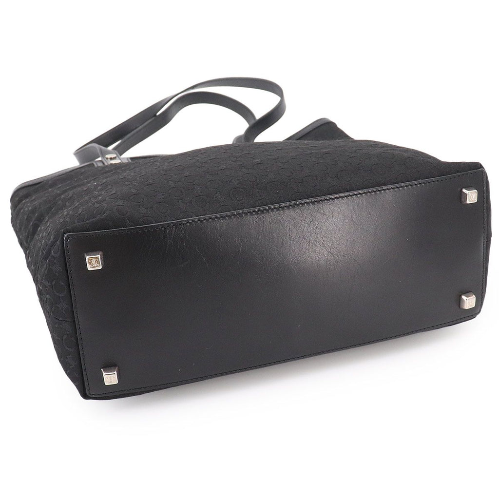 Celine Macadam Tote Canvas Leather Black Gold Vintage Logos — view 4