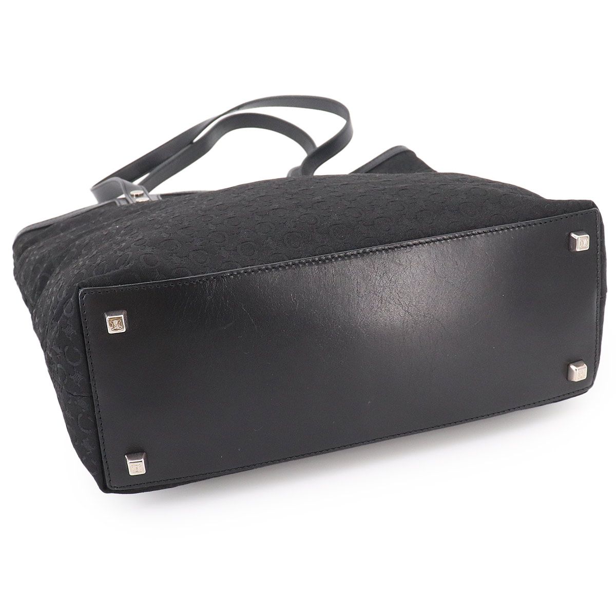 Celine Macadam Tote Canvas Leather Black Gold Vintage Logos — view 4