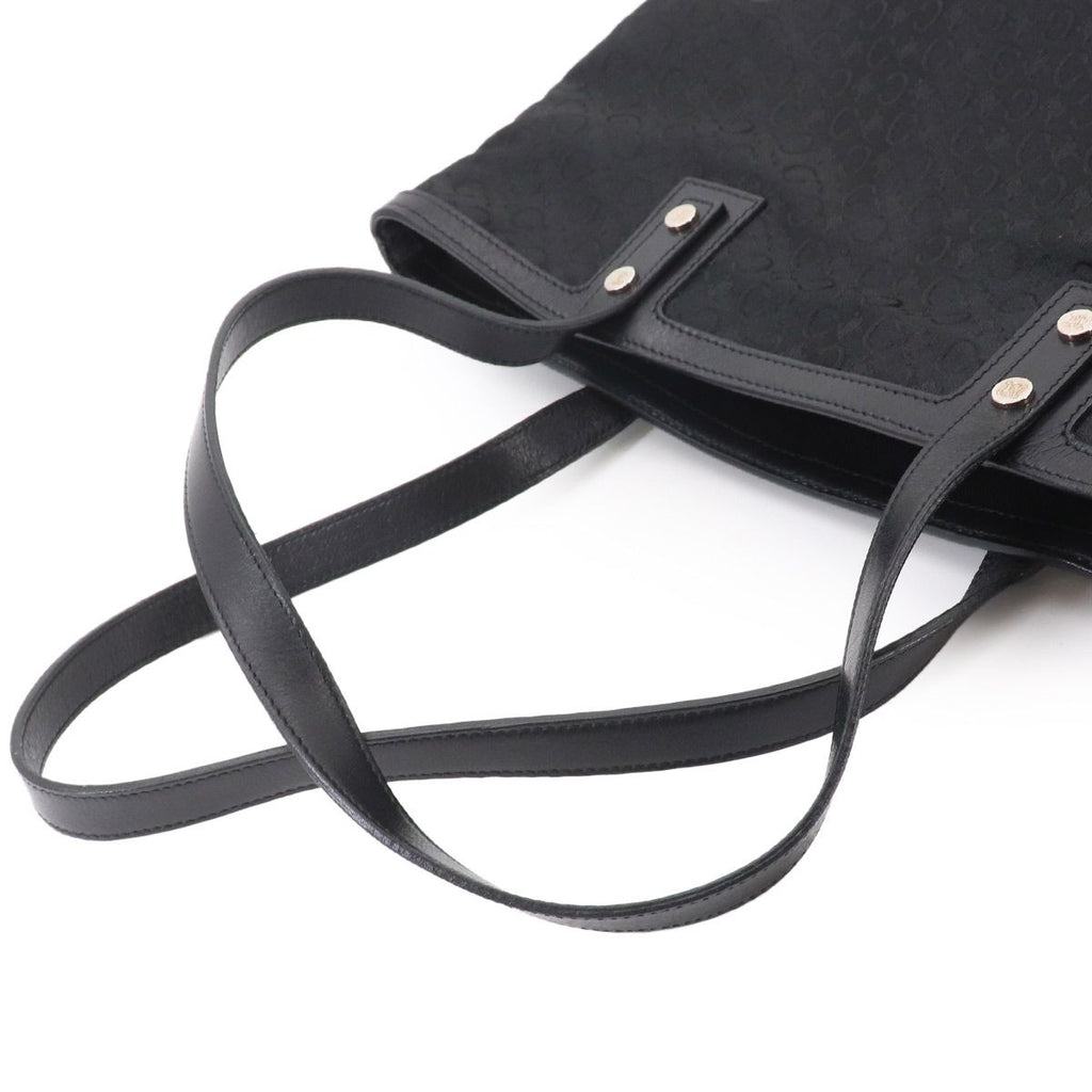 Celine Macadam Tote Canvas Leather Black Gold Vintage Logos — view 5