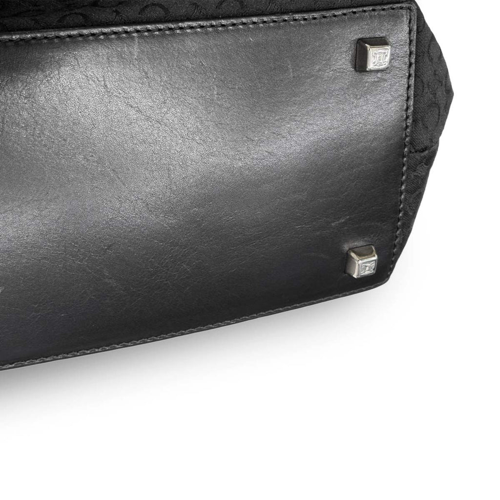 Celine Macadam Tote Canvas Leather Black Gold Vintage Logos — view 9