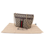 Gucci Ophidia Chain Shoulder Bag GG Supreme Canvas Leather Beige Brown — view 2