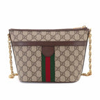 Gucci Ophidia Chain Shoulder Bag GG Supreme Canvas Leather Beige Brown — view 3