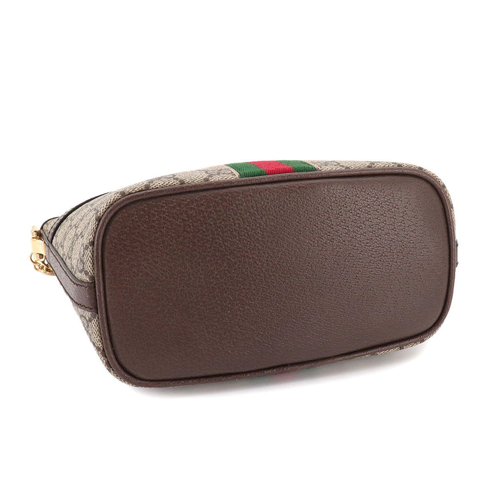 Gucci Ophidia Chain Shoulder Bag GG Supreme Canvas Leather Beige Brown — view 5